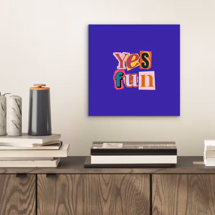 Yes fun - Kleurrijk - Collage-stijl aluminium wit klein -sfeer1