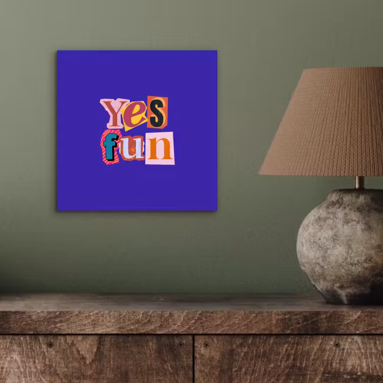 Yes fun - Kleurrijk - Collage-stijl aluminium wit klein -sfeer2