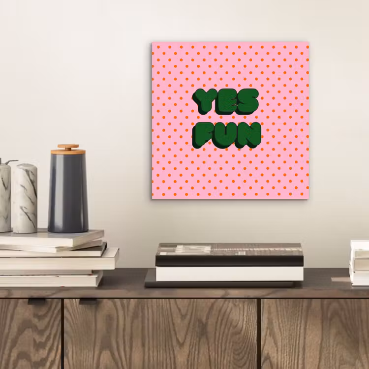 Yes fun - Groen - Roze - Stippen aluminium wit klein -sfeer1
