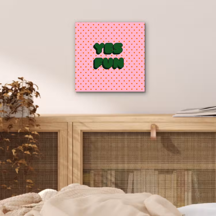 Yes fun - Groen - Roze - Stippen aluminium wit klein -sfeer3