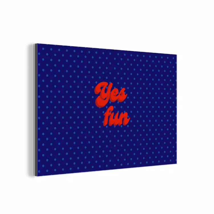 Yes fun - Rood - Blauw - Stippen aluminium wit klein -3d