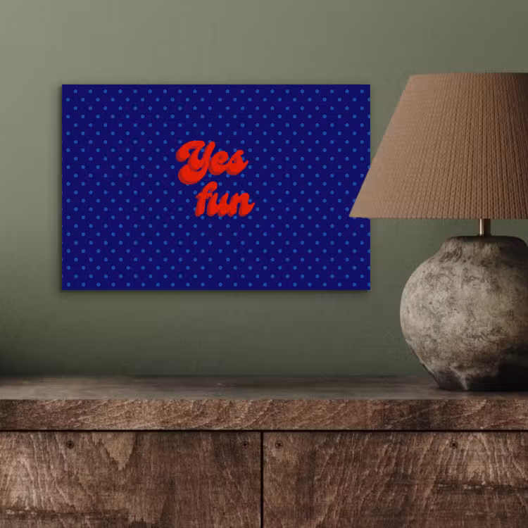 Yes fun - Rood - Blauw - Stippen aluminium wit klein -sfeer2