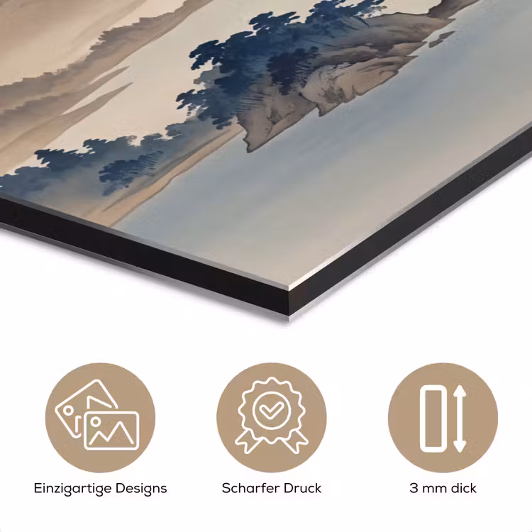 Japans - Landschap - Beige aluminium wit klein -closeup_DE