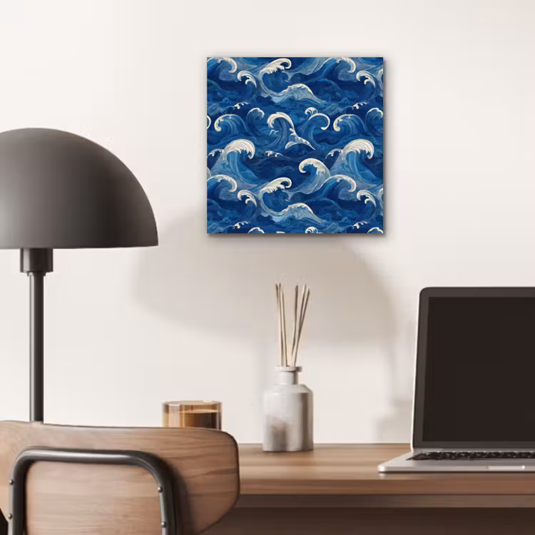 Japans - Oceaan - Golven - Blauw aluminium wit klein 46 -sfeer5