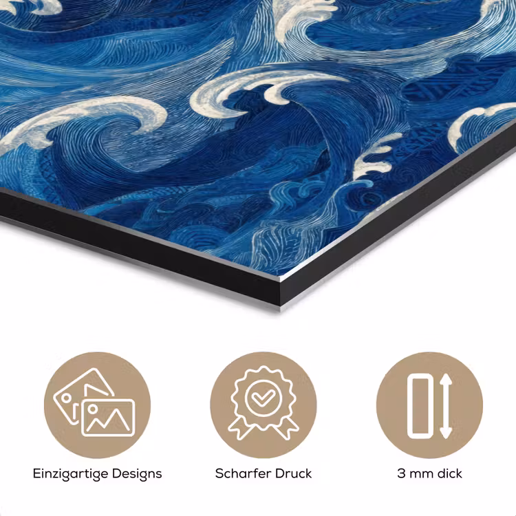 Japans - Oceaan - Golven - Blauw aluminium wit klein 46 -closeup_DE