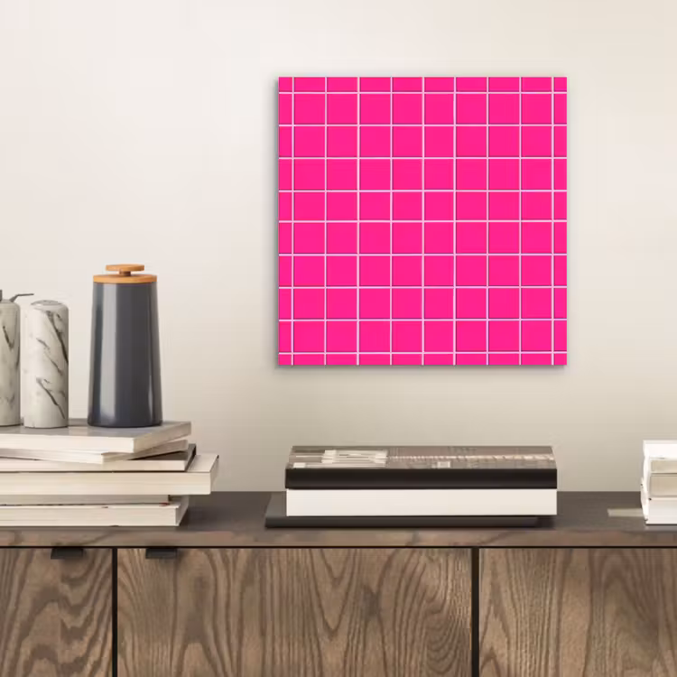 Tegels - Vierkant - Fuchsia aluminium wit klein 46 -sfeer1
