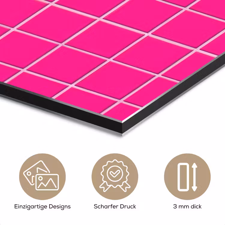 Tegels - Vierkant - Fuchsia aluminium wit klein 46 -closeup_DE