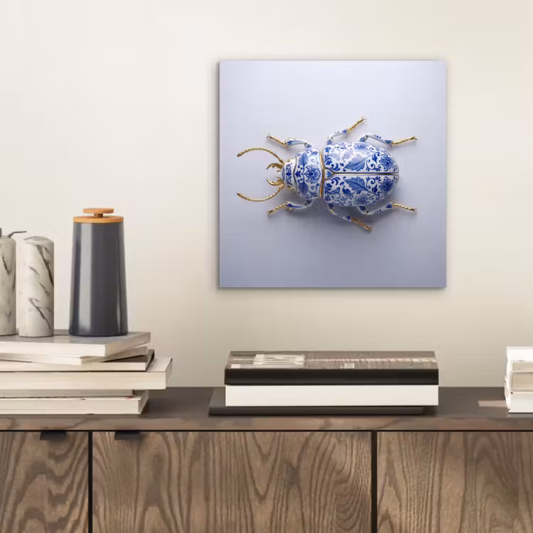 Kever - Delfts - Blauw - Goud aluminium wit klein -sfeer1