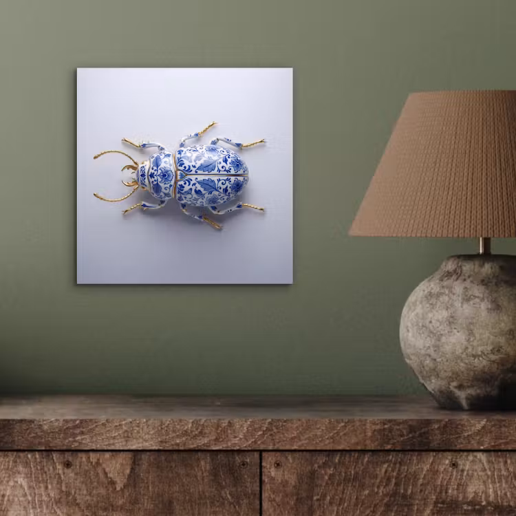 Kever - Delfts - Blauw - Goud aluminium wit klein -sfeer2