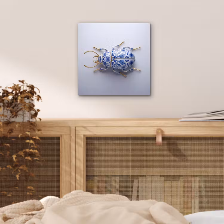 Kever - Delfts - Blauw - Goud aluminium wit klein -sfeer3