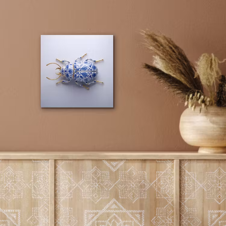 Kever - Delfts - Blauw - Goud aluminium wit klein -sfeer4