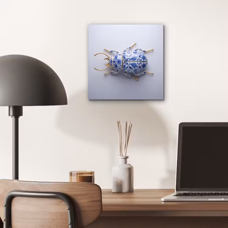 Kever - Delfts - Blauw - Goud aluminium wit klein -sfeer5