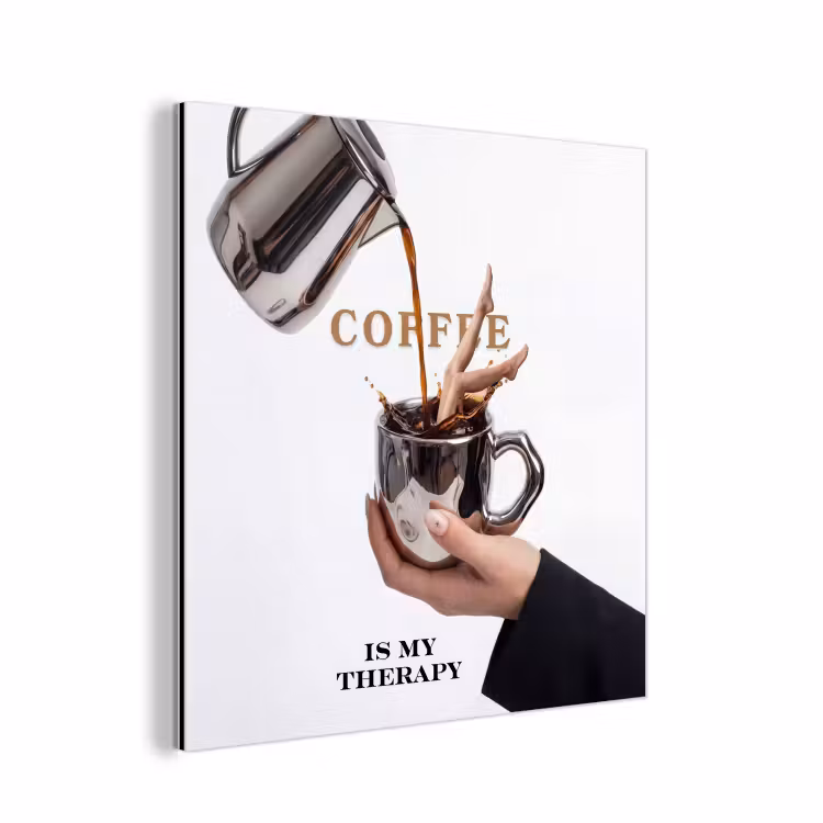 Koffie - Mok - Kan - Therapie aluminium wit klein -3d