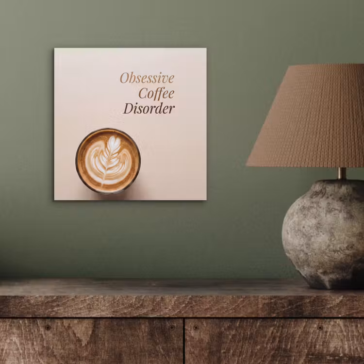 Koffie - Obessive Coffee Disorder - Beige aluminium wit klein -sfeer2
