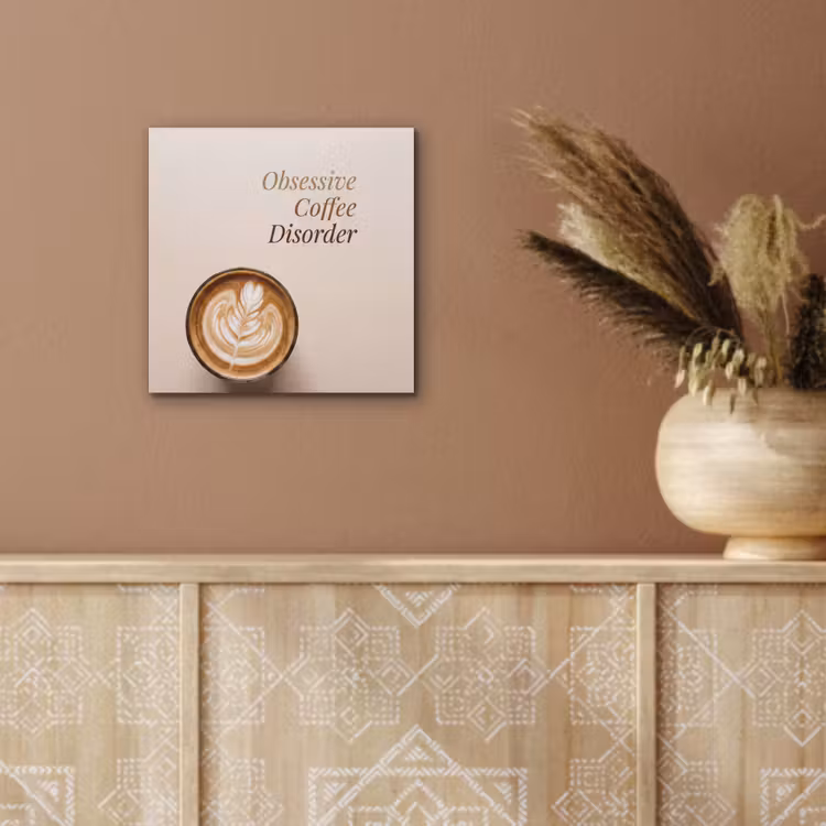 Koffie - Obessive Coffee Disorder - Beige aluminium wit klein -sfeer4
