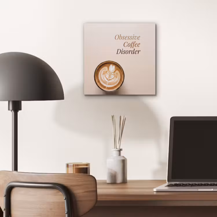 Koffie - Obessive Coffee Disorder - Beige aluminium wit klein -sfeer5