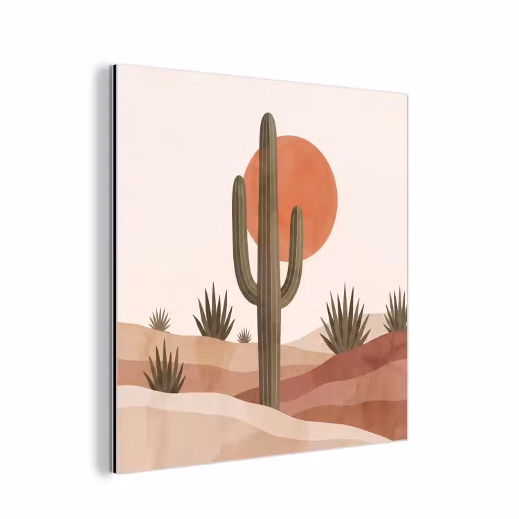 Cactus - Duinen - Modern - Landschap - Groen aluminium wit klein -3d