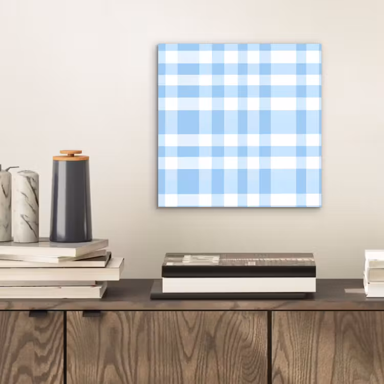 Ruit - Patroon - Blauw aluminium wit klein 46 -sfeer1
