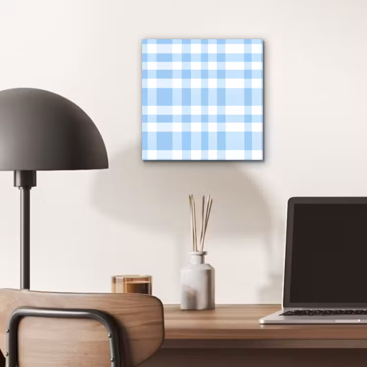 Ruit - Patroon - Blauw aluminium wit klein 46 -sfeer5