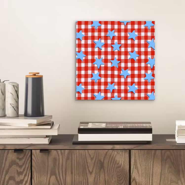 Ruit - Sterren - Rood aluminium wit klein 46 -sfeer1