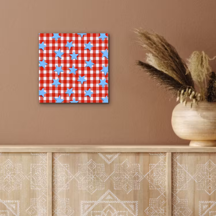 Ruit - Sterren - Rood aluminium wit klein 46 -sfeer4