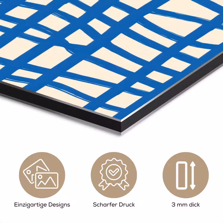 Ruitpatroon - Blauw - Crème aluminium wit klein 46 -closeup_DE
