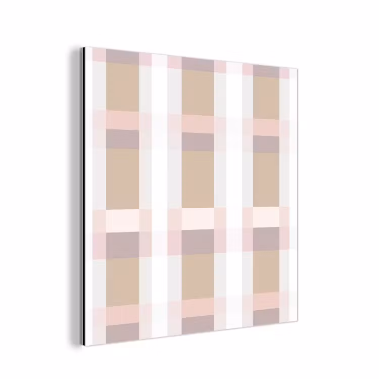 Ruitpatroon - Aardetinten - Minimalistisch aluminium wit klein 46 -3d