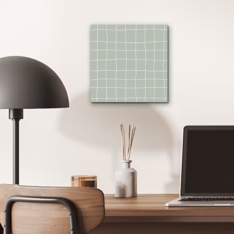 Ruitpatroon - Golvend - Groen aluminium wit klein 46 -sfeer5