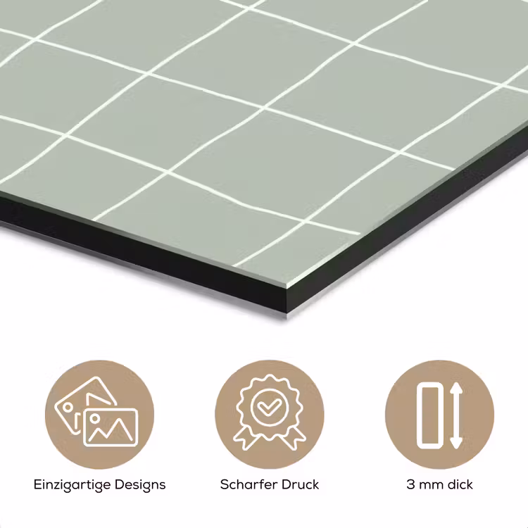 Ruitpatroon - Golvend - Groen aluminium wit klein 46 -closeup_DE