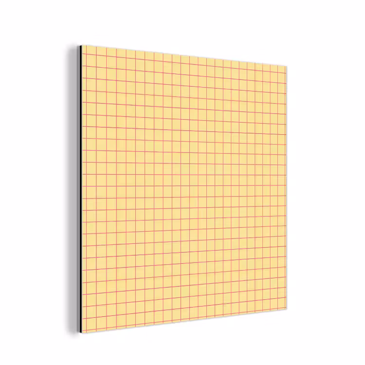 Ruitjes - Grid - Minimalistisch - Geel - Roze aluminium wit klein 46 -3d
