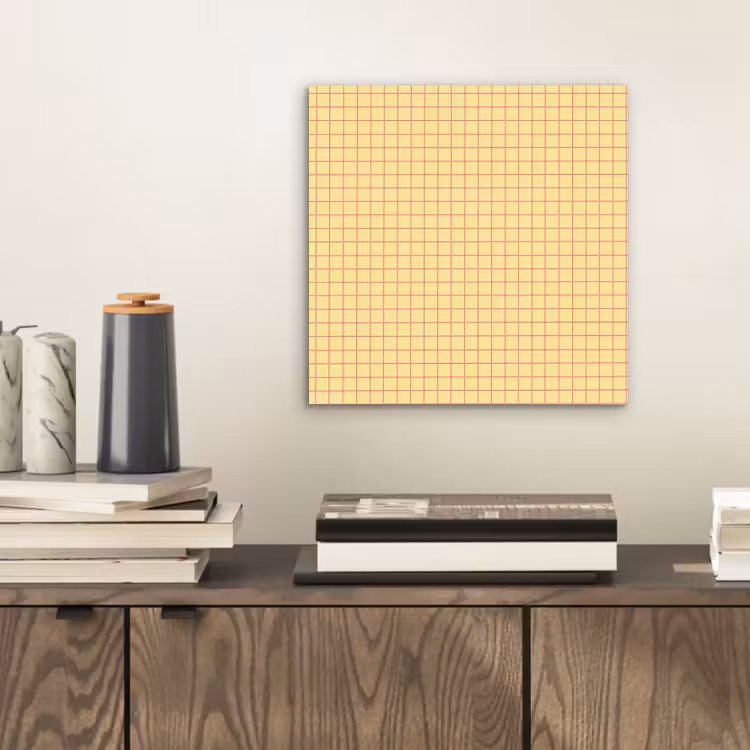 Ruitjes - Grid - Minimalistisch - Geel - Roze aluminium wit klein 46 -sfeer1