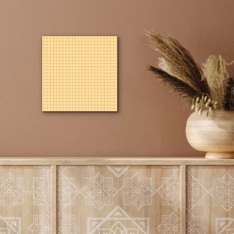 Ruitjes - Grid - Minimalistisch - Geel - Roze aluminium wit klein 46 -sfeer4