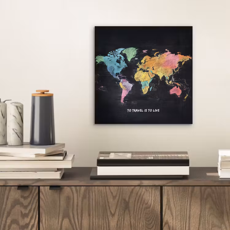 Kaart - Krijt - Regenboog - Quote aluminium wit klein -sfeer1
