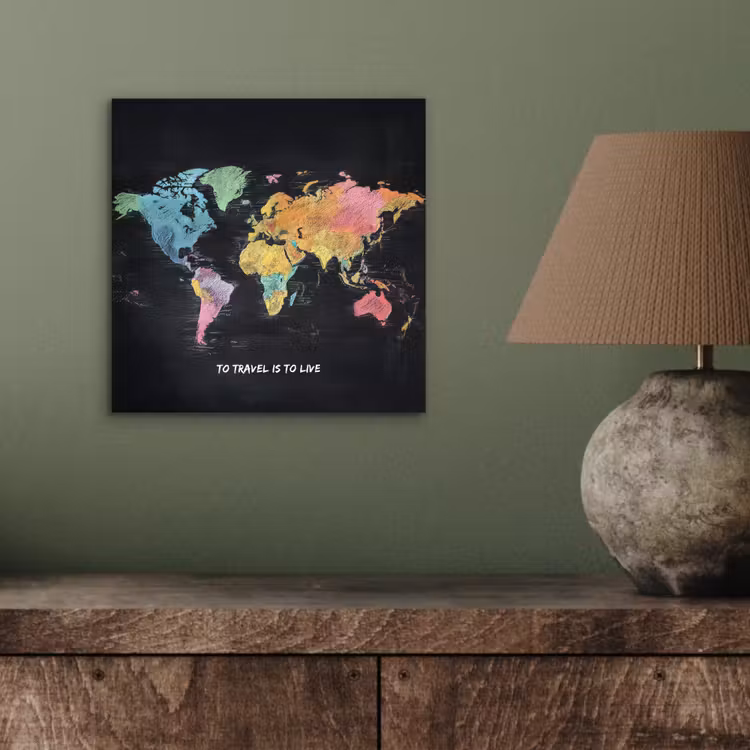 Kaart - Krijt - Regenboog - Quote aluminium wit klein -sfeer2