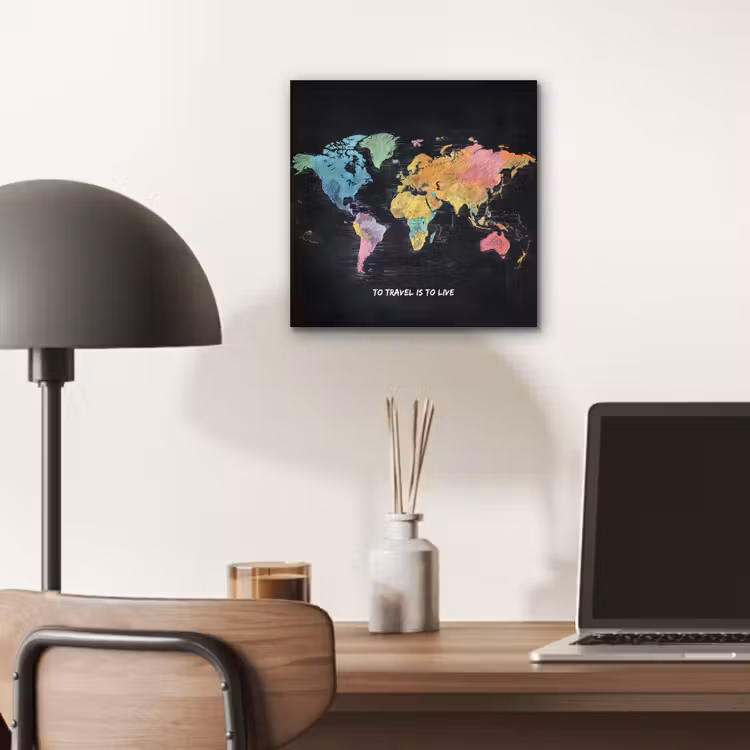 Kaart - Krijt - Regenboog - Quote aluminium wit klein -sfeer5