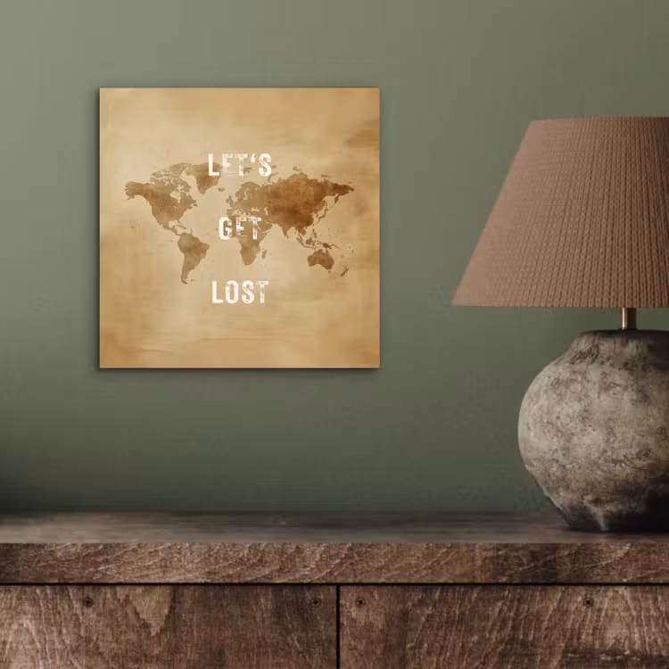 Kaart - Vintage - Quote aluminium wit klein -sfeer2
