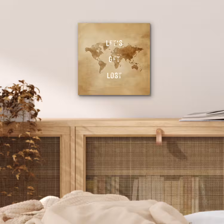 Kaart - Vintage - Quote aluminium wit klein -sfeer3