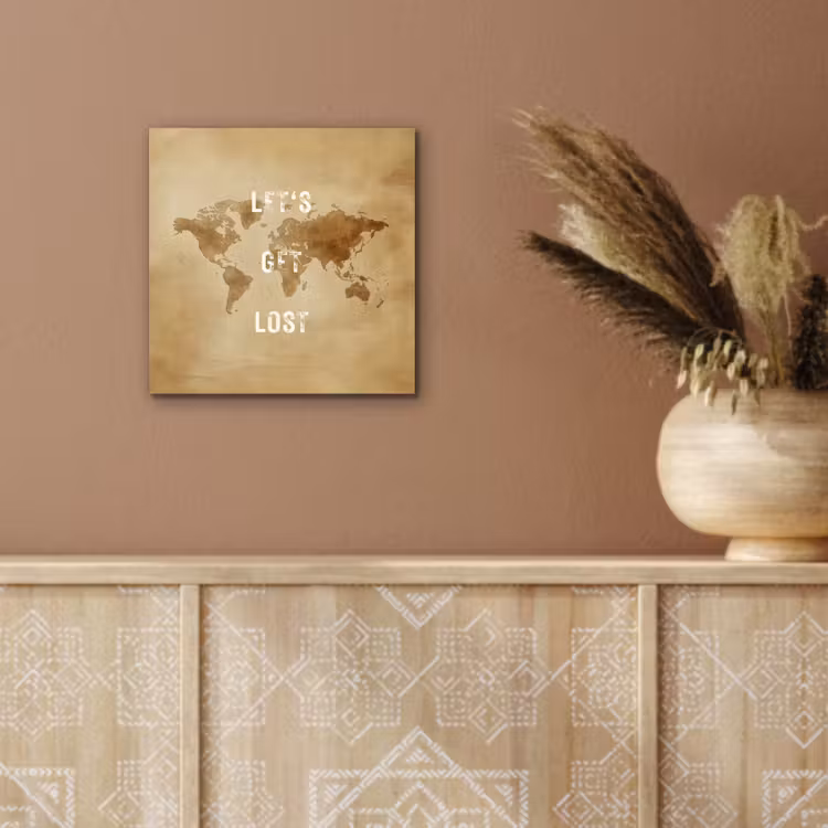 Kaart - Vintage - Quote aluminium wit klein -sfeer4