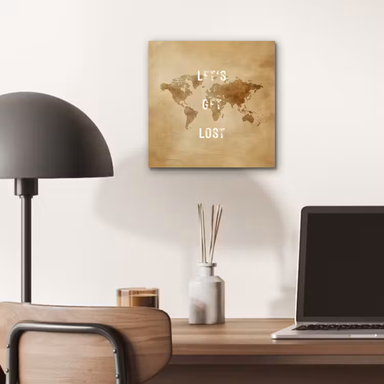 Kaart - Vintage - Quote aluminium wit klein -sfeer5
