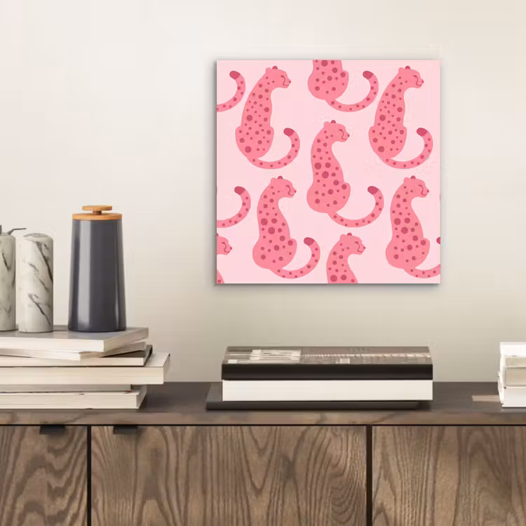 Kat - Gevlekt - Dieren - Patroon - Roze aluminium wit klein -sfeer1
