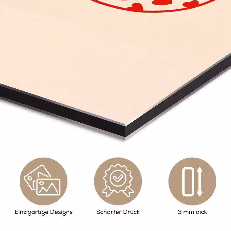 Kat - Harten - Dieren - Modern - Rood aluminium wit klein -closeup_DE