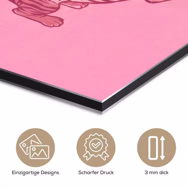 Kat - Springend - Dieren - Roze - Modern aluminium wit klein -closeup_DE