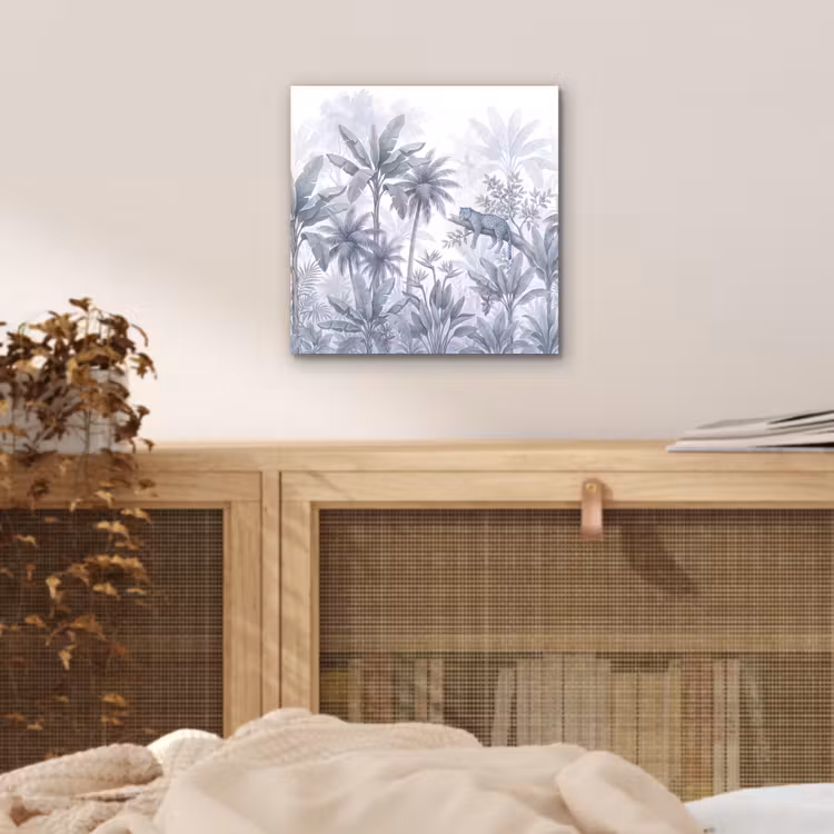 Kat - Tropisch bos - Modern - Grijs aluminium wit klein -sfeer3