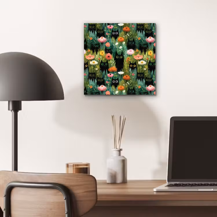 Katten - Bloemen - Kleurrijk aluminium wit klein 46 -sfeer5