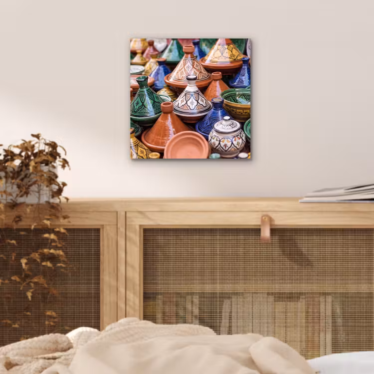 Alu-Dibond-Bild - Keramik – Bunt – Muster - Aardewerk - Kleurrijk - Patroon aluminium wit klein