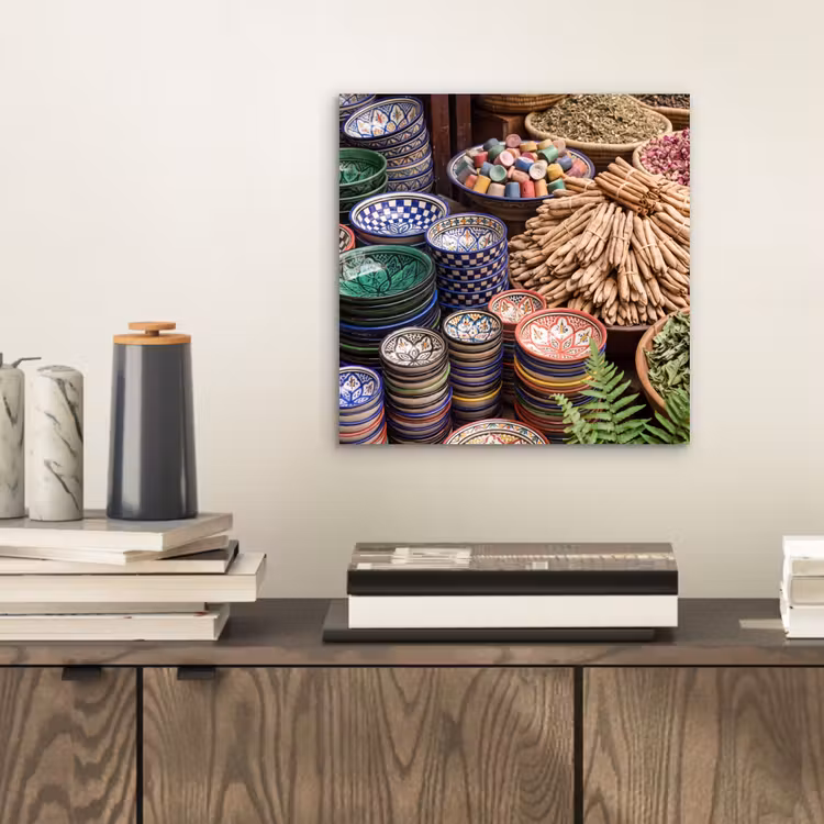 Alu-Dibond-Bild - Keramik – Orientalisch – Farbenfroh - Aardewerk - Oosters - Kleurrijk aluminium wit klein
