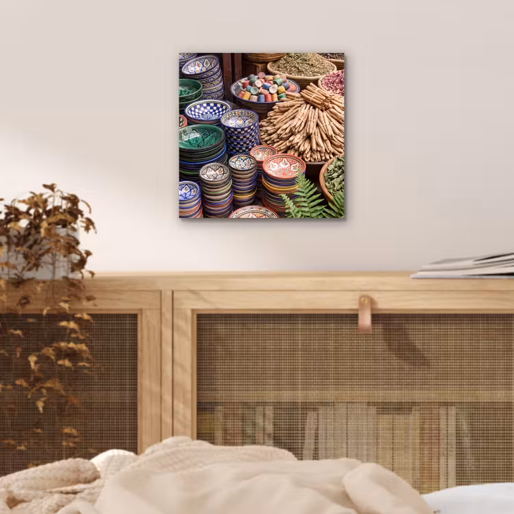 Alu-Dibond-Bild - Keramik – Orientalisch – Farbenfroh - Aardewerk - Oosters - Kleurrijk aluminium wit klein