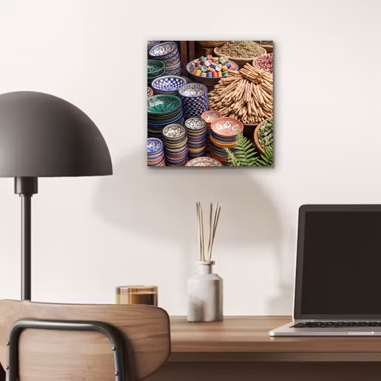 Alu-Dibond-Bild - Keramik – Orientalisch – Farbenfroh - Aardewerk - Oosters - Kleurrijk aluminium wit klein