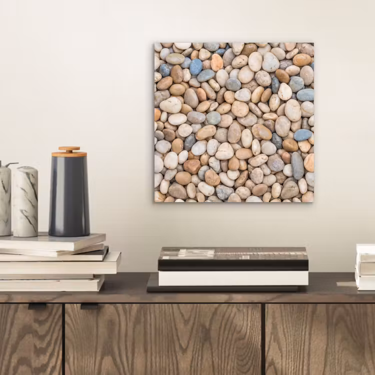 Kiezelstenen - Natuur - Textuur - Beige - Grijs aluminium wit klein -sfeer1