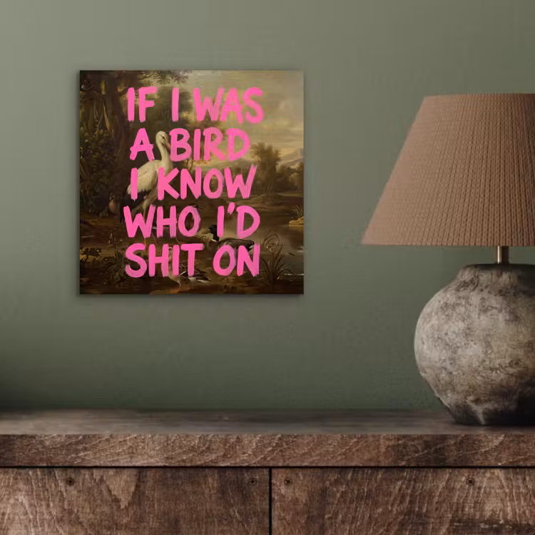 Klassiek - Humor - Roze aluminium wit klein -sfeer2